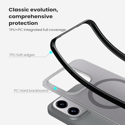 Image of PRITO Nilkin Slim Magnetic Matte Series case for Oppo Find X9 (X9), MagSafe Magnetic, Shockproof and Scratch-Resistant, Lightweight Case (Transparent Black, Find X9)
