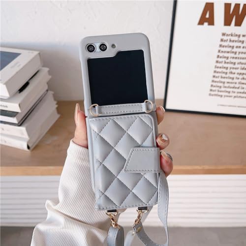 Portefeuille cuir Samsung Galaxy Z Flip 5 4 3 5G avec porte-carte et bandoulière antichoc