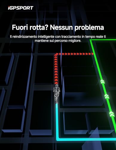 iGPSPORT BiNavi Ciclocomputer GPS, Analisi dell'Allenamento Funzione di Guida Continua Rilevamento del Movimento 3,5" Touchscreen Controllo della Musica e della Telecamera d'azione, iClimb Pro, 35H