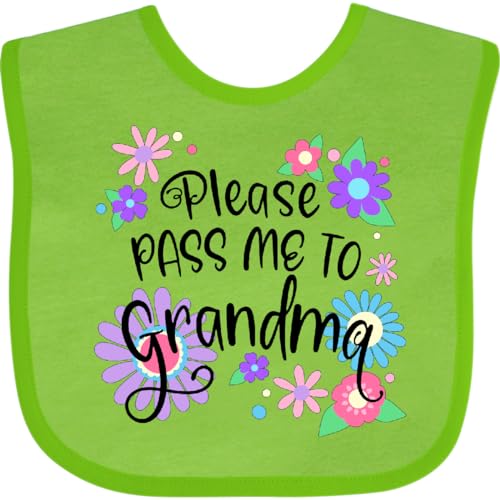 inktastic Please Pass Me To Grandma with Flowers Baby Bib