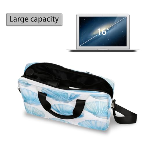 Bolso para Laptop Acuarela Azul Concha de Mar miniatura 4