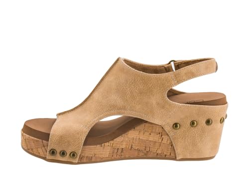 Image of Corkys Footwear Womens Carley Wedges, Featuring Corkys EVA Foam Cushioned Insoles, A 2.5 Inch Heel, Lightweight For All Day Wear, And Hook And Loop Closure