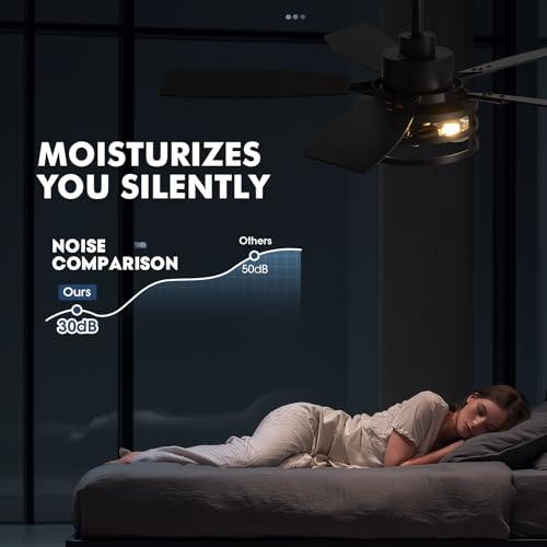 Image of 42 Inch Flush Mount Ceiling Fans with Lights and Remote Control, Farmhouse Ceiling Fan with LED Lighting for Bedroom Living Room and Patio, Black Caged Ceiling Fan for Indoor and Outdoor(NO Bulbs)