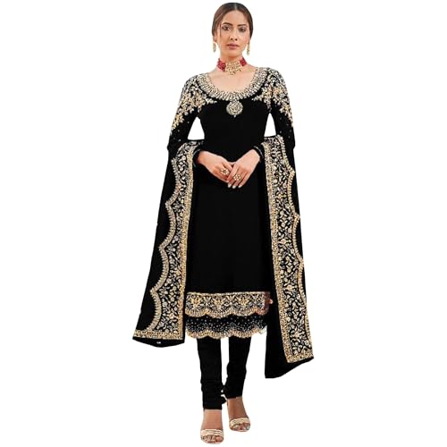 Churidar Shalwar Kameez avec Dupatta costume indien traditionnel brodé taille 38