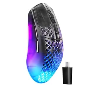 Steelseries Aerox 3 Wireless Gen 2: Ratón Gaming de 68 g, Tasa de Sondeo: 4K, Sensor Óptico: 26 000 dpi, Batería: 200 h, Clasificación IP54, 80 M de Clics, RGB, Deslizadores 100% PTFE, Shadow