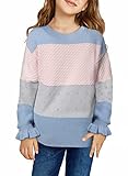 blibean Girl Cute Pullover Sweater Fall Warm Long Sleeve Ruffle Tops Spring Winter Clothing Fashion