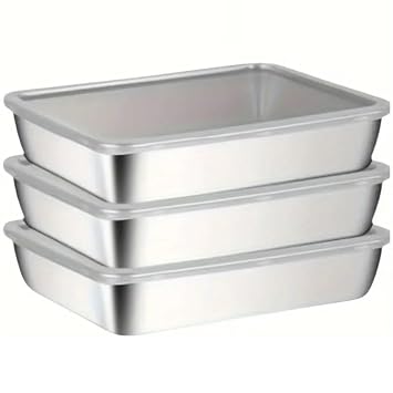 CPEX 3 Pieces Stainless Steel Containers with Lids, Stainless Steel Food Storage, Stainless Steel Snack Containers, Stainless Steel Lunch Box for Office Travel