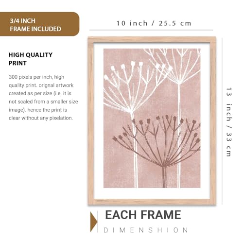 Image of kotart Floral Wall Art Home Decoration | Aesthetic Paintings With Frame For Living Room Bed Room Hotel Wall Decor Digital Reprint Set of 3 (10X13 inch)