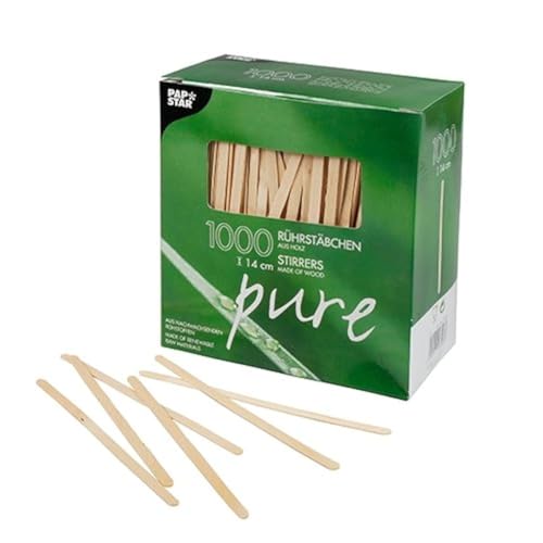 PAPSTAR - PAPSTAR 3.000 Rührstäbchen, Holz Pure 14 cm x 5 mm