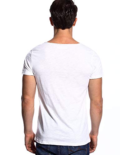 Zecmos V Neck T Shirts Mens Scoop Neck Short Sleeve Slim Fit Basic Tee Casual White M #TOP5