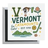 Vermont Catamounts Officially Licensed 2.5"x 2.5" Fridge Magnet Medley Design