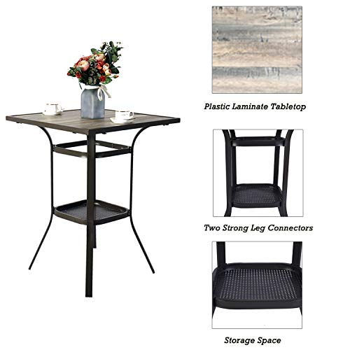 Kozyard Isabella High Swivel Bar Stools/Chair Set For Home Patio, Back Yard, Cafes, Bistro, Restaurants And Chic Bars (Table) #TOP2