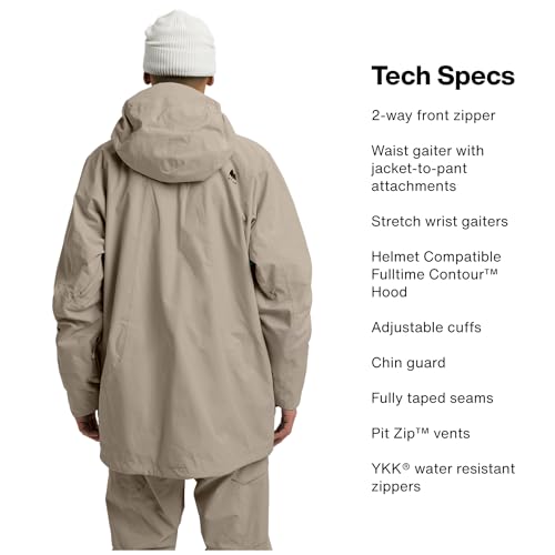 Image of Burton Men's Reserve 2-Layer Shell Jacket - Waterproof Winter Snowboard Jacket for Layering with Hood & Tech Pockets