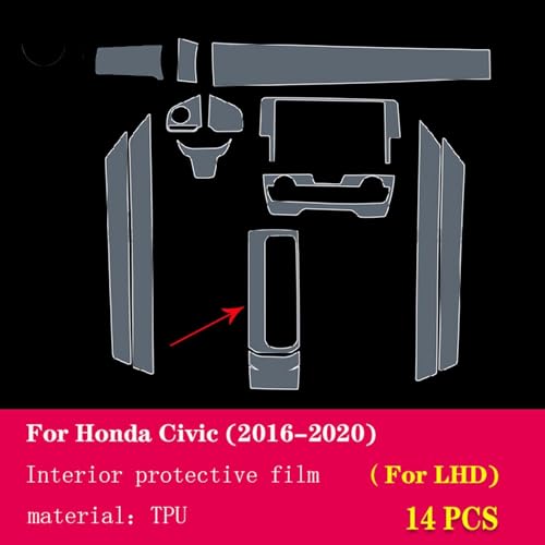 Film protection TPU console centrale Honda Civic 2016-2020 auto