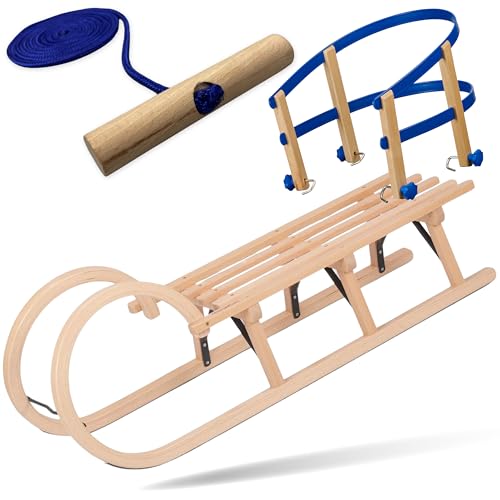 Explorer Colint Holzschlitten mit Rückenlehne für Kinder ab 1 Jahr und...