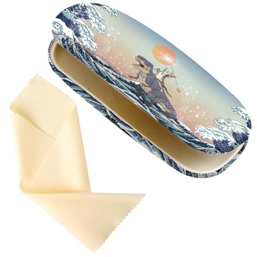 Image of Glasses Case Hard Shell,Portable Protective Eyeglasses Case, Eyeglass Holder Box with Cleaning Cloth,for Women Men