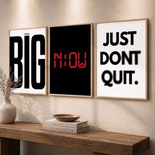 Image of Kotart Big Size quote Motivational Poster with Frame Aesthetic Positive Posters with Frames Motivational Quote feel good inspirational office Wall Art Room Living Room & Study Set Of 3 | Design 995 Beige (14x20 Inch)
