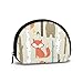 Produktbild Wald niedlichen Fuchsbär Tiere Wildtiere Frauen Mädchen Shell Kosmetik Make-up Aufbewahrungstasche Outdoor-Shopping-Münzen Wallet Organizer