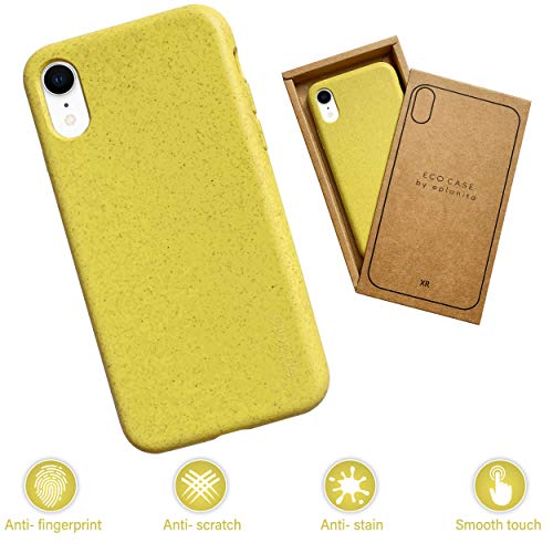 eplanita Eco Mobile Phone Case Compatible with iPhone XR, Plant Fibre, Drop Protection Cover, Durable and Sustainable (for iPhone XR, Yellow) eplanita Eco Mobile Phone Case Compatible with iPhone XR, Plant Fibre, Drop Protection Cover, Durable and Sustainable (for iPhone XR, Yellow)