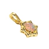 País de origen: Etiopía HIMALYA CUARZO Colgante de ópalo etíope blanco natural Piedra preciosa Ovalada 4x6 mm Cabujón Plata de ley 925 Colgante de joyería hecho a mano P22-24Oro amarillo