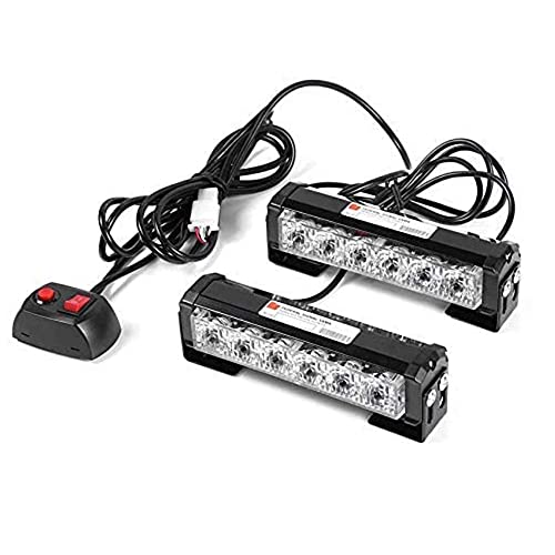 WASTUO 12V 36W Jaune 2 * 6 LED Feux de Pénétration Lumière Stroboscopique pour Voiture Fixation...