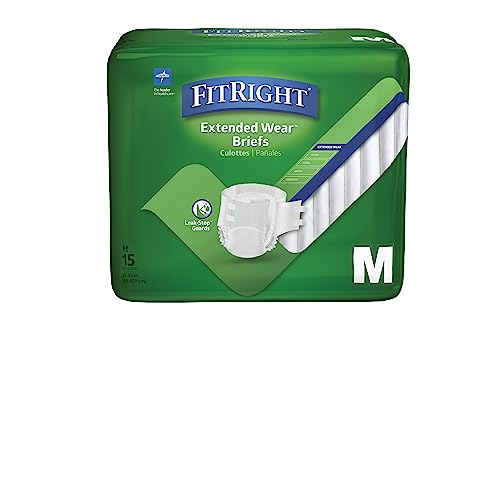 Medline Extended Wear Overnight Adult Briefs With Tabs, Maximum Absorbency Adult Diapers, Medium (60 Count) #TOP1