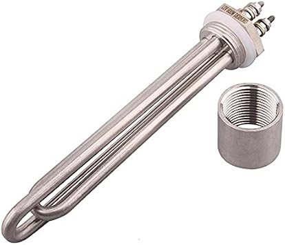 Water Heater Parts 12V DC Heater 300W 600W 24V 600W 36V 1200W 48V 1500W 1 inch Screw BSP Heating Element for Solar Power WindGray,48v 1500w