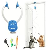 LZDMY Juguete Interactivo para Gato con Pluma,Juego Gato Eléctrico 2 Modos