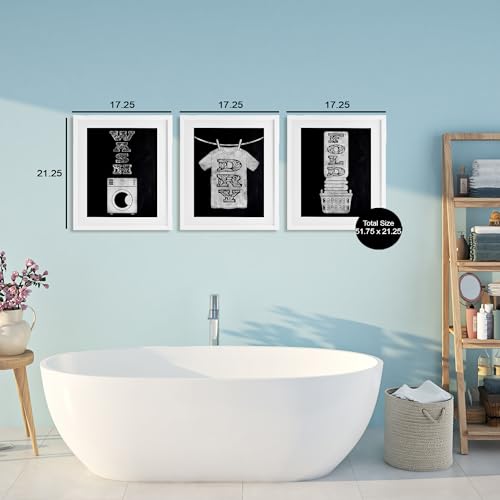 Lettres décoratives Wash & Dry Stupell Industries triptyque blanc - 3