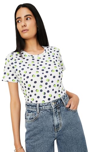 Image of Max Women Cotton Blend Solid Regular Fit T-Shirt
