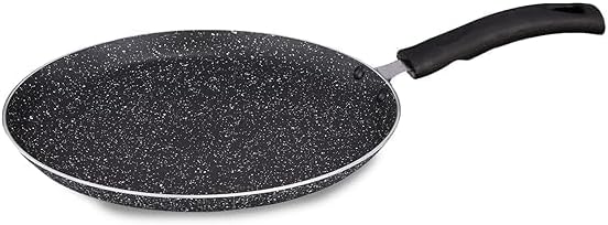 Aluminium Non-Stick Dosa Tawa | Granite Finish | Induction Base | Pfoa Free | High Temperature Resistant Exterior Coating | 25 Cm | Grey
