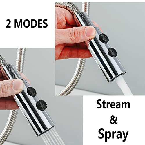 Pull Down Kitchen Faucet Spray Head G1/2 Male Or 13/16Inch 2 Functions Kitchen Faucet Head Replacement Pull Outkitchen Sink Faucet Head Compatiblity With Franke Giagni Faucets Chrome #TOP4