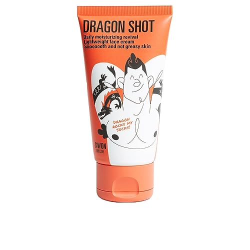 SIWON | Dragon Shot | Crema hidratante facial para hombre | 75 ml | Textura water-cream antibrillos | Refrescante e hidratante con extractos naturales | Crema hidratante antioxidante