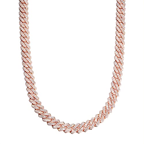 Bijoux hip hop collier cubain strass 13.5mm cadeau d'anniversaire idéal pour couple