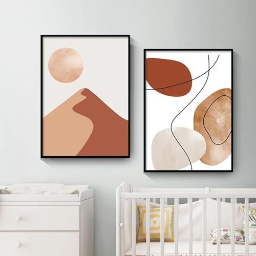 Illustration abstraite KEBIA affiche fleur et poster en toile de 50x70 cm