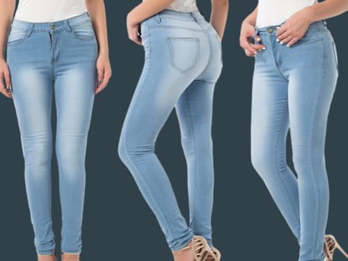 Andongnywell Women's High Waist Butt-Lifting Skinny Jeans Pencil Jeggings Denim Pants Trousers with Pockets Zipper2