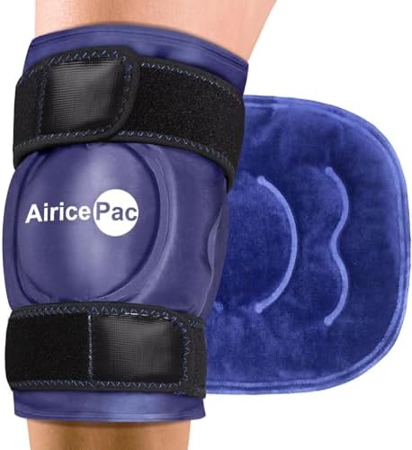 AiricePac Ice Pack for Knee Pain Relief, Reusable Gel Ice Wrap for Injuries, Swelling, Knee Replacement Surgery, Cold Compress Therapy for Arthritis, Meniscus Tear and ACL, Blue