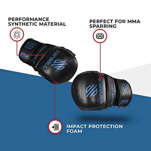 New Item Sanabul Essential 7 Oz Mma Hybrid Sparring Gloves (Black/Blue, Large/X-Large) #TOP3