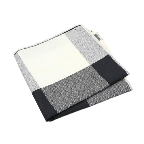 Chusteczki męskie klasyczna bawełniana poszetka dla mężczyzn kobiety 25cm szerokość niebieski szary brązowy garnitur chusteczka na wesela(Black)