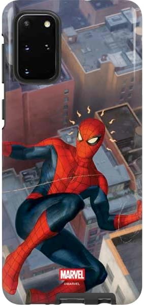Skinit Pro Phone Case Compatible with Galaxy S20 Plus - Officially Licensed Marvel Spiderman Group Wall Design