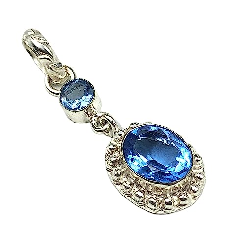 Natural TANZANITE Gemstone 925 Sterling Silver Jewelry Pendant 1.70