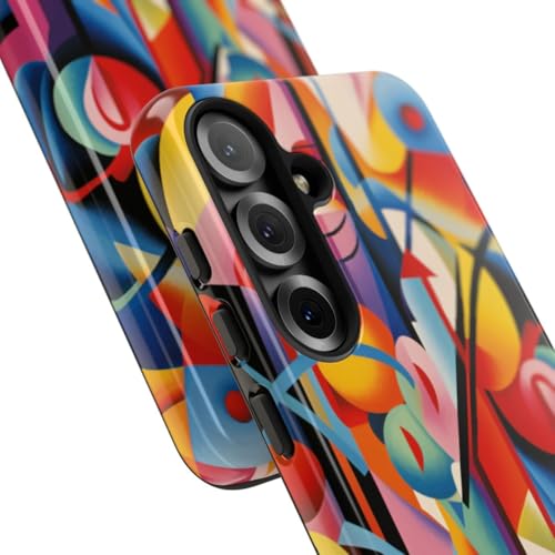 Coque Samsung S25 art géométrique abstrait multicolore rigide - 2