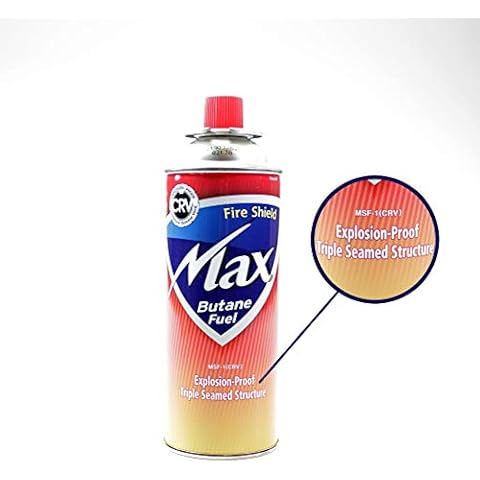 1 Click Buy Maxsun Gas Canisters Butane Refill Cartridge for Portable Camping Stoves Cooker Heater and BBQ, Ultra Safe Using the Latest Explosion Proof Triple Sealed Size, 227g/400ml (8) Cover