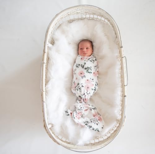 Image of Newborn Baby Swaddle Sets with Headband Pink and Ink