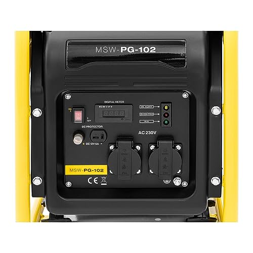 MSW MSW-PG-102 Inverter stroomgenerator benzine 3200 W 230 V AC terugslagstart 0,9 l/h benzinetank: 5 l inverter stroomaggregaat noodstroomaggregaat benzinegenerator - Afbeelding 3