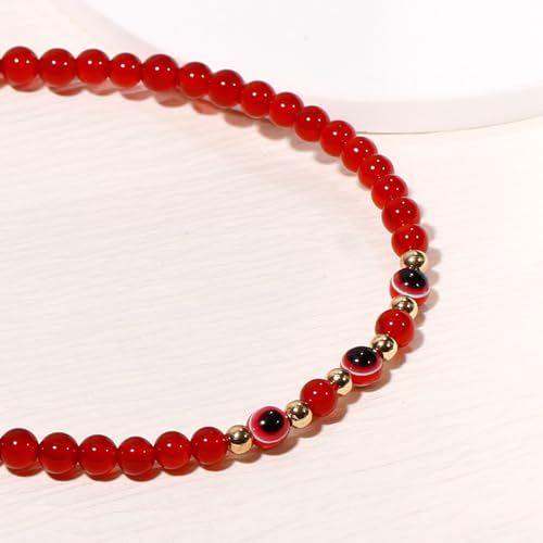 Lightock Boho Red Agate Evil Eye Anklet - Stylish Summer Protection Jewelry for Women - Image 2