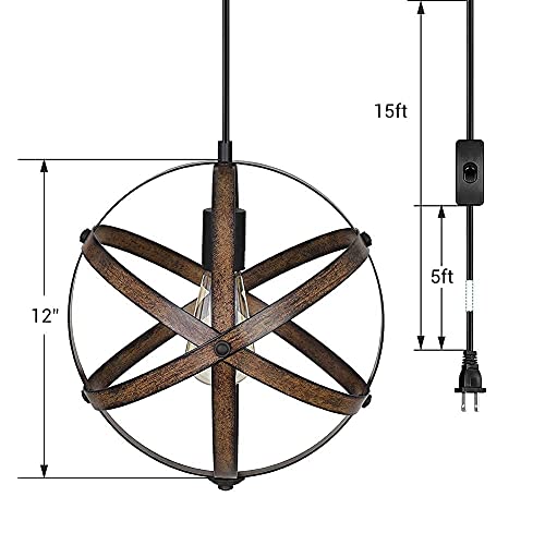 Dewenwils Plug In Pendant Hanging Light thumb #6