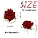 SITUMEIZI 2Pcs Red Rose Corsage and Boutonniere Set Corsage Wristlet Band Bracelet for Prom Decor and Boutonniere for Men Wedding Flowers Accessories Party Suit Decoration gallery 2