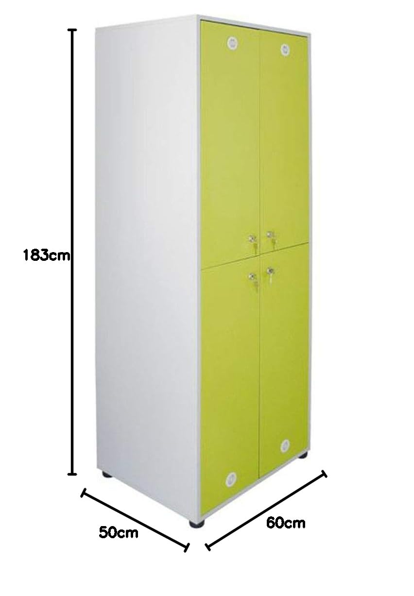 Eigentlich Spind Umkleideschrank 4 abschließbare Türen Holz, Eiche modern