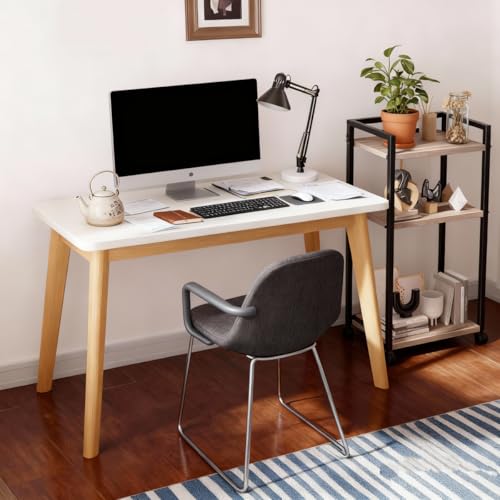 Consejos para Comprar Escritorios de Madera favoritos de las personas. 43 MXDESIKU Escritorio Minimalista para Oficina, Mesa de Computadora de Gran Espacio 100cm con Patas Reforzadas, Ideal para Estudio, Gaming y Oficina en Casa